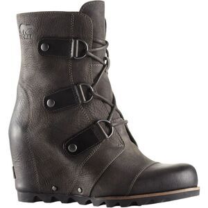 Sorel Joan of Arctic II Wedge Boots Size 9.5 Black Booties Elevated Grunge